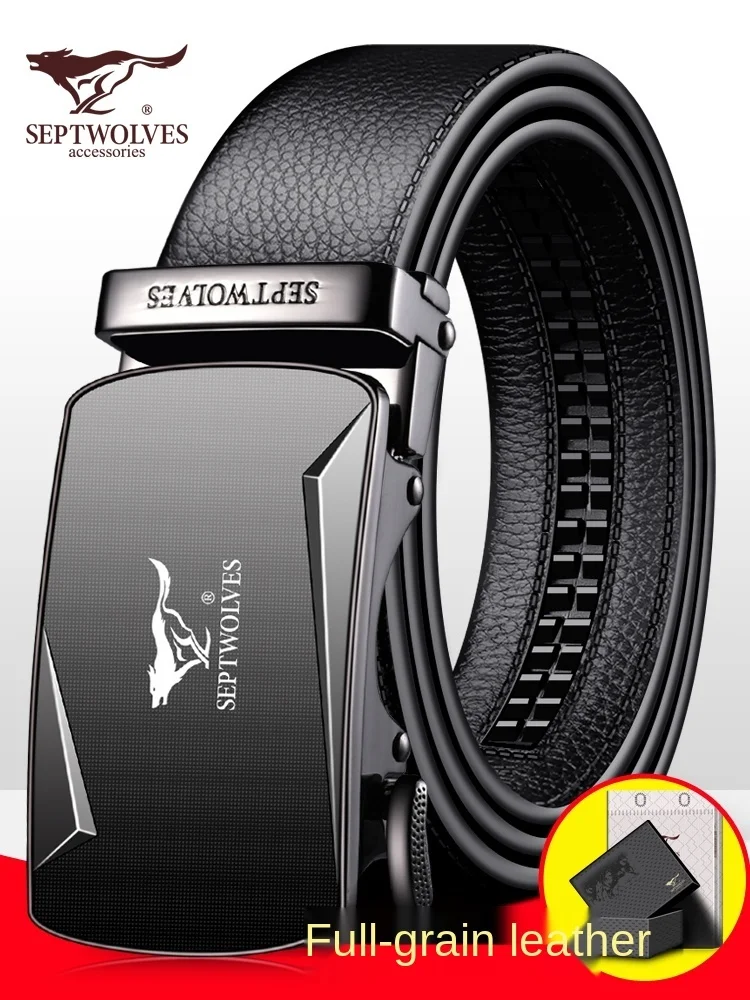 

Men's Leather Belt Automatic Leather Buckle Pure Cowhide Belt Big Brand Authentic Korean Fashion Young Man Pant Belt Men