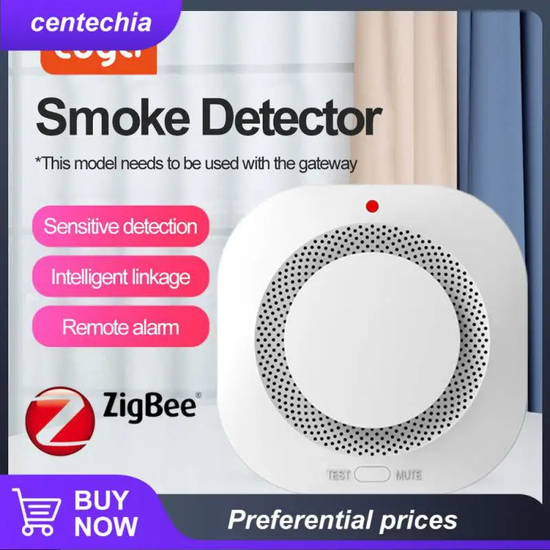 

App Control Progressive Sound Photoelectric Wireless Smoke Detector Safety Prevention Alarm Sensor Family Security Zigbee 9v