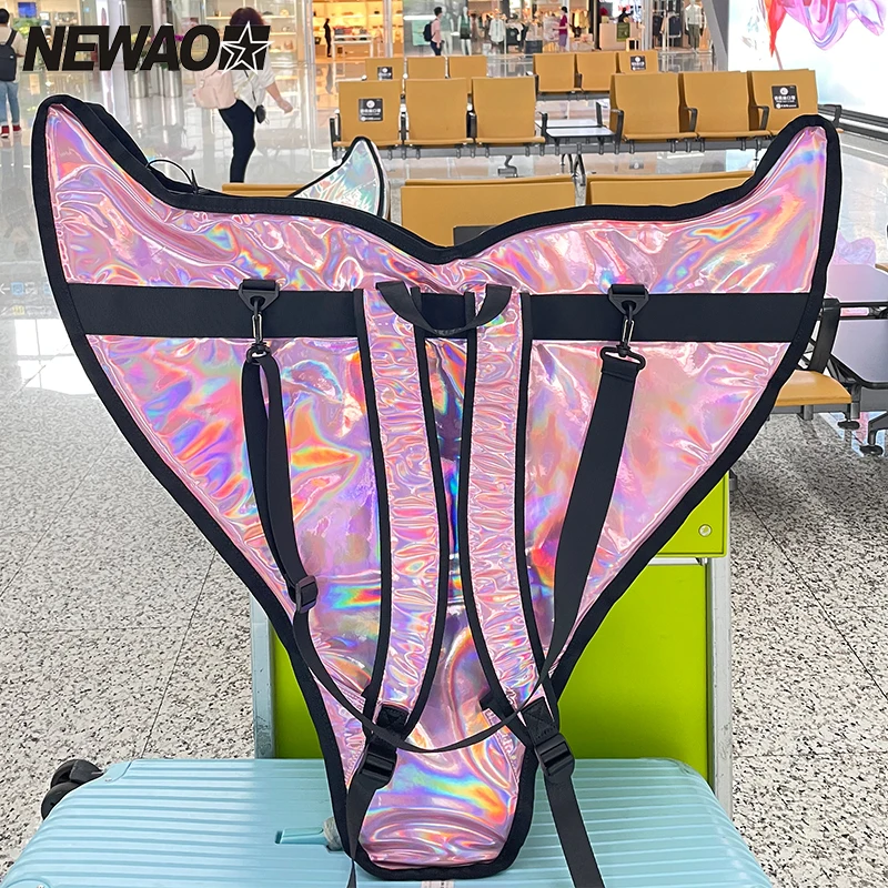 

Рюкзак Newao ласты русалки Mahina, ранец с одной веревкой, сумка на плечо, водонепроницаемая уличная сумка с рыбьим хвостом для взрослых