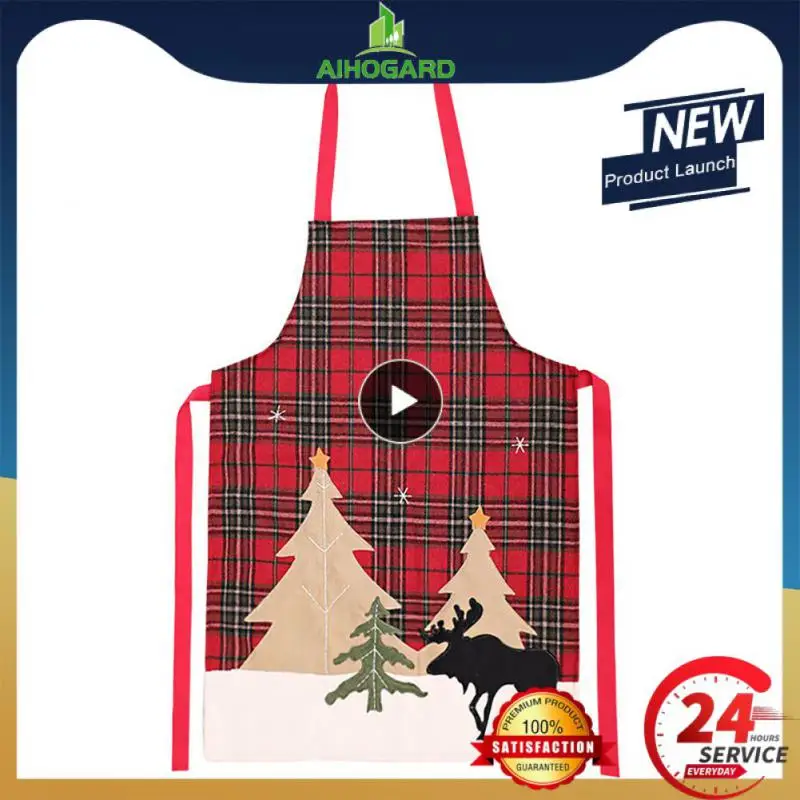 

Фартук Рождественский из хлопка и льна