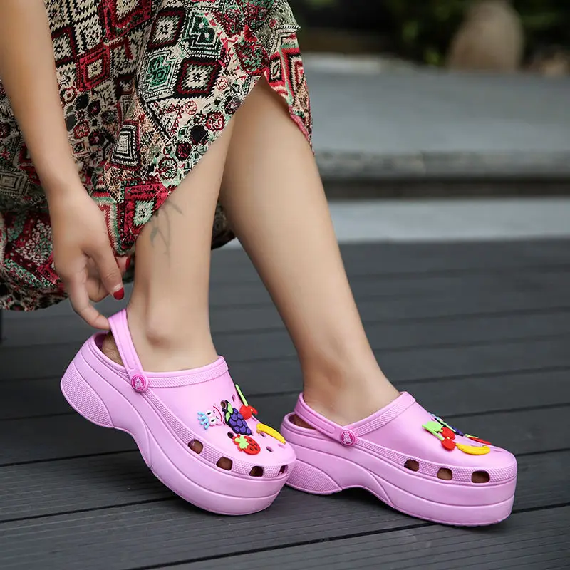 plus size 35-42 women slippers platform fashon outdoor garden shoes female pool sandals bathroom flip flops mules beach slipper