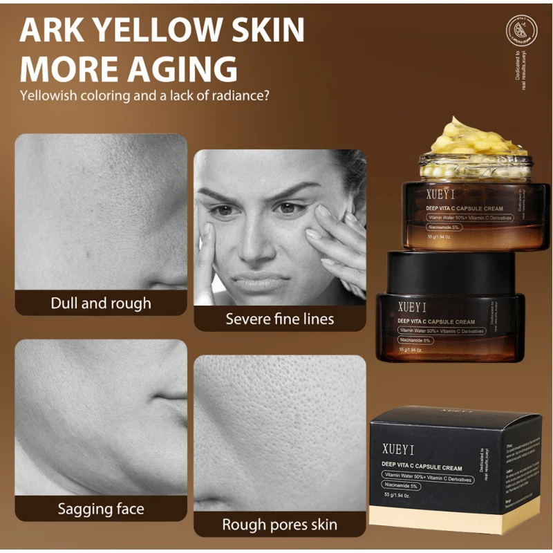 Фото Vc Capsule Collagen Крем против морщин Бренд Глубокое увлажнение Укрепляющий Осветляющий Нежный крем для кожи лица №5