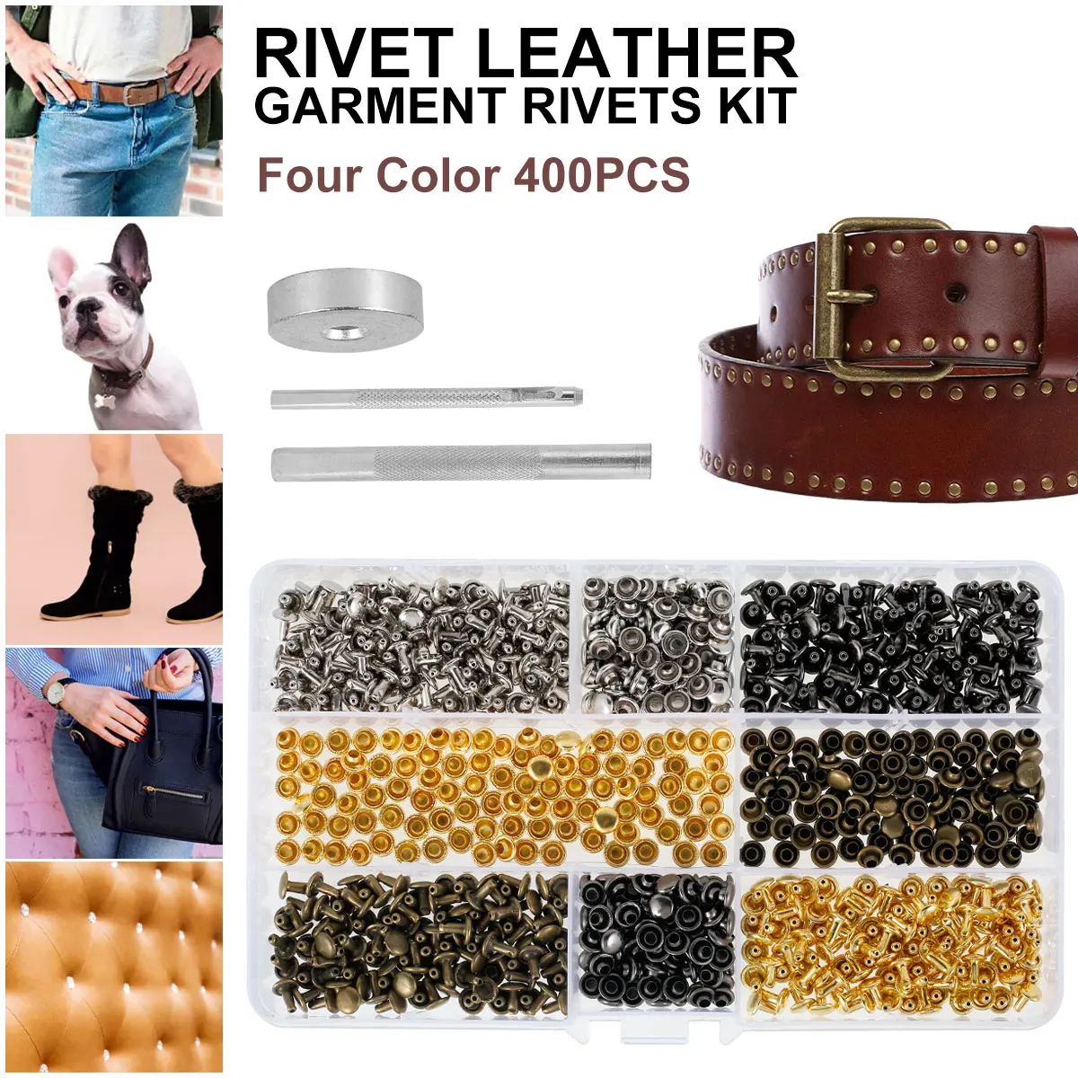

400 шт., ремонтные металлические заклепки для кожи