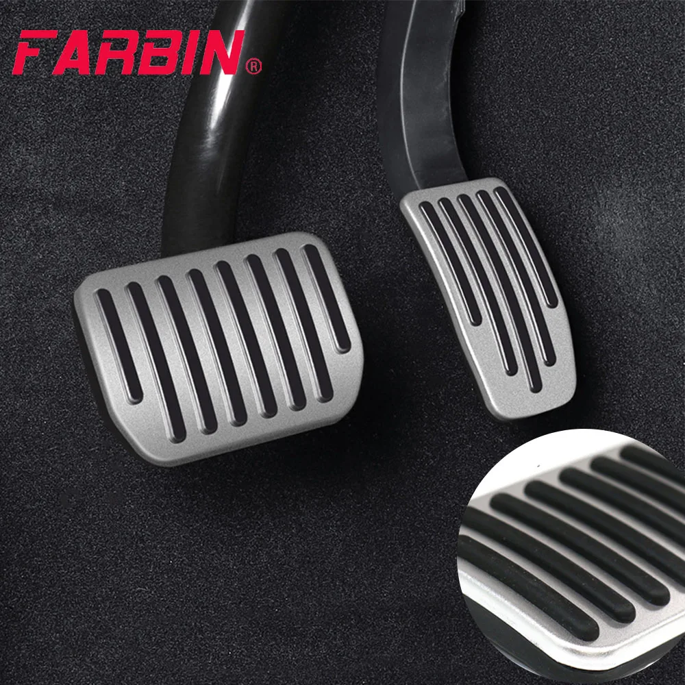 

FARBIN 2Pcs/Set For Tesla Model 3/Y Car Non Slip Pedal Pads Aluminum Alloy Accelerator Brake Rest Pedal Pads Car Accessory