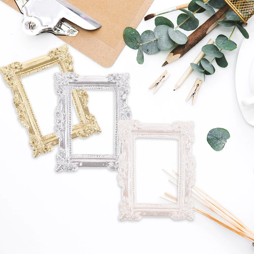 

6 Pcs Photo Frame Ornaments Mini House Props DIY Crafts Making Minimalist Furniture Vintage