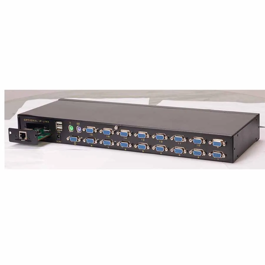 

1U 19 Inch Rackmount 4,8-Port Output 1 Port Input Metal VGA KVM Switch