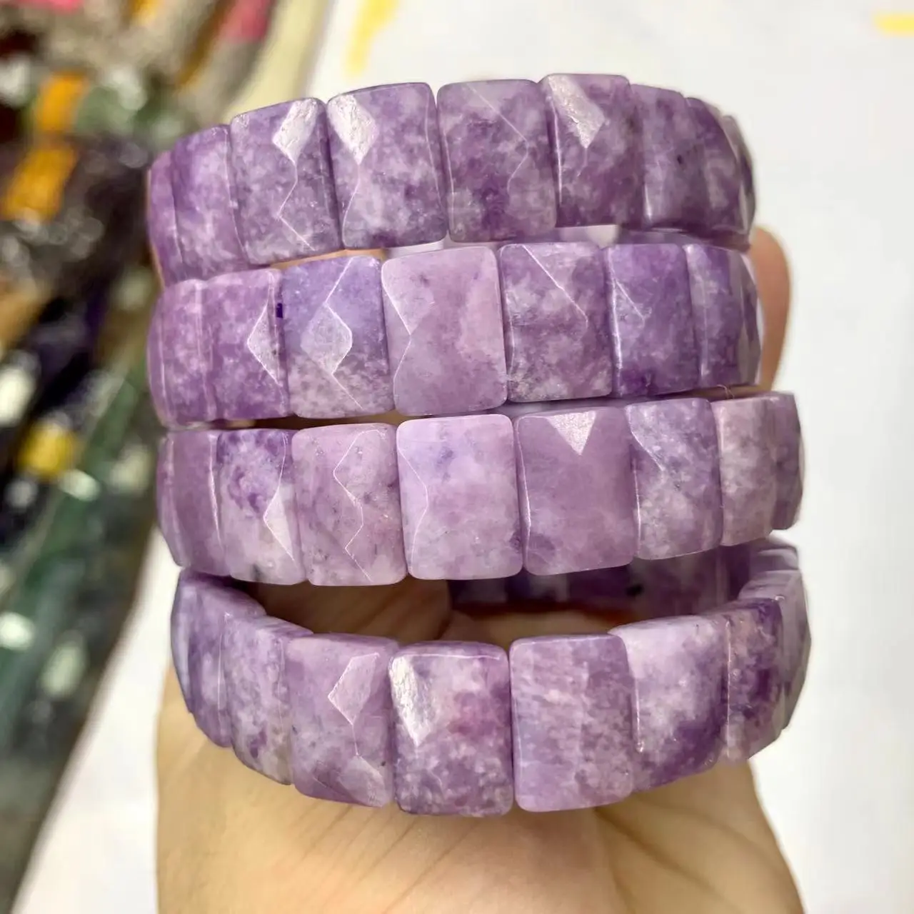 

Purple Lepidolite Gemstone Jewelry Bracelet Natural Gemstone Bangle For Women For Gift Wholesale !