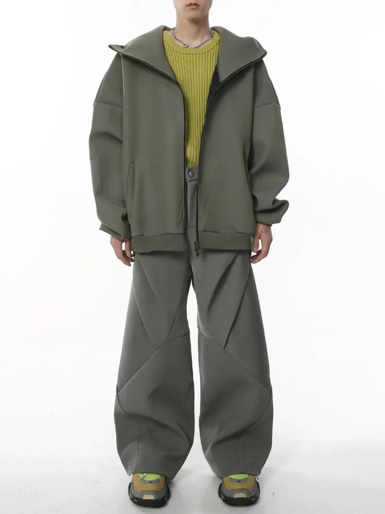 Мужская одежда | 2026 Осенний модный кардиган с капюшоном и двойной головкой на