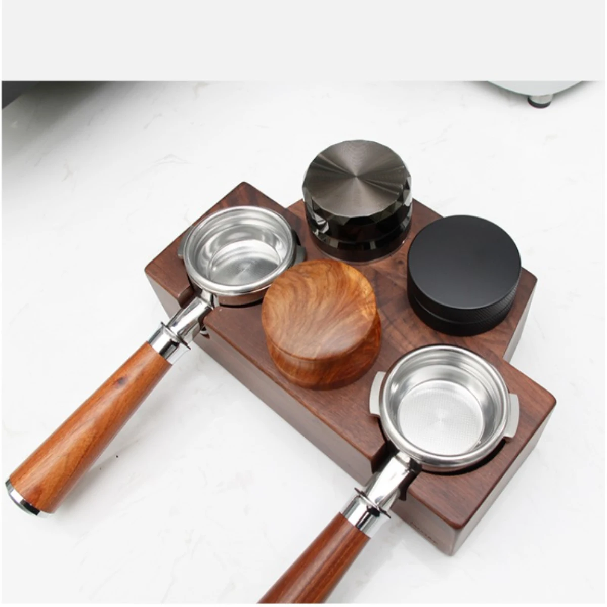 

Espresso Base Stand Walnut Accessories Support Mat Coffee Support Rack Tamper Seat Machine Coffee Maker Tool Handle Coffee Wood