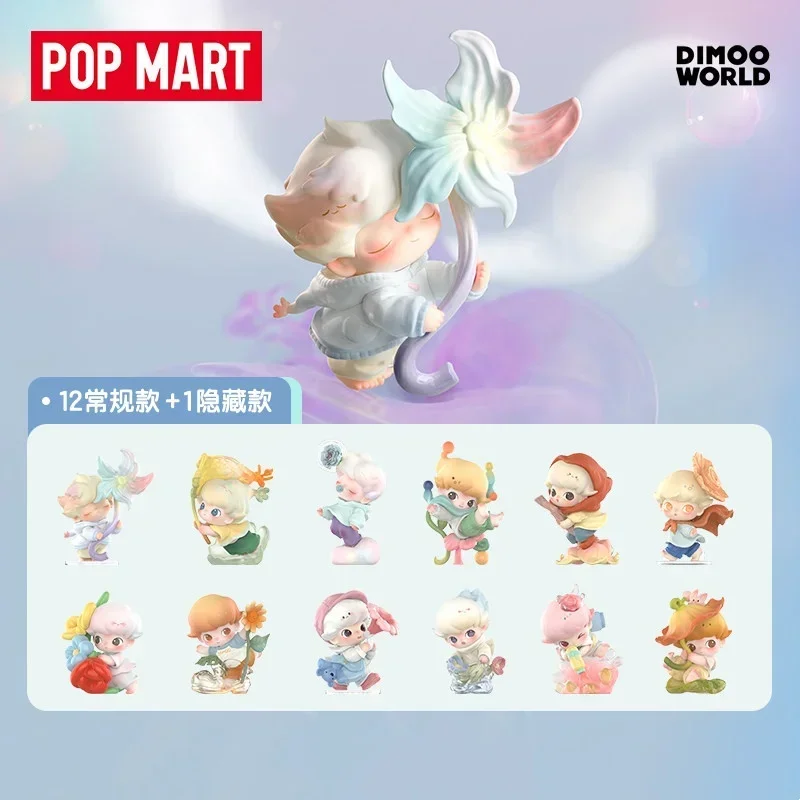 Фото POPMART DIMOO MOMENTS IN BLOOM Серия оригинальных игрушек-сюрпризов в закрытой упаковке, милые модели, аниме-фигурки, подарок на день рождения №2