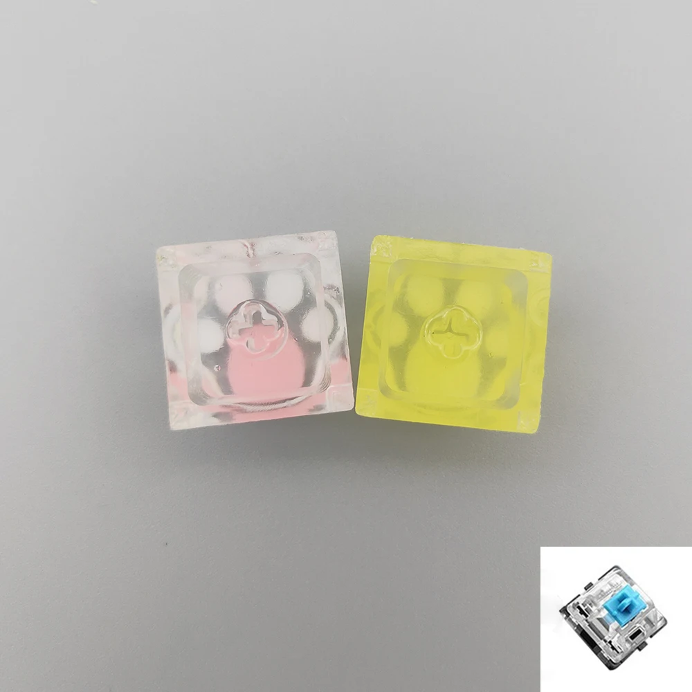Games Backlit Keycap Cat Paw Cute DIY Key Cap for Mechanical Keyboards Personalized Transparent Crystal Keycap Cherry MX Axis images - 6