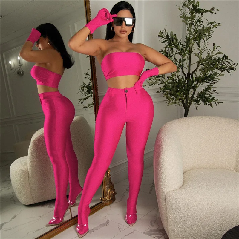 

Fashion Solid High Waist Foot Pants Women Sheath Button Body-Shaping All-Match Bottoms Street Attirewear Female Trousers