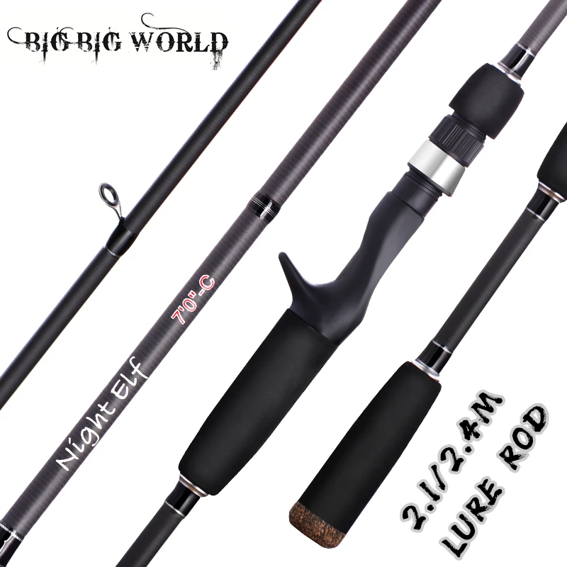 

BIGBIGWORLD Fishing Rod MF Power Hand Fishing Tackle 3 Section Perigee Travel Spinning Casting 2.1m 2.4m Lure Rod Wt:8 - 15g