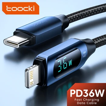 Toocki USB Type C Cable For iPhone 14 13 12 11 Pro Max X Xr 8 7 Plus PD 36W Fast Charger Lightning Cable Data Wire Cord For iPad 1