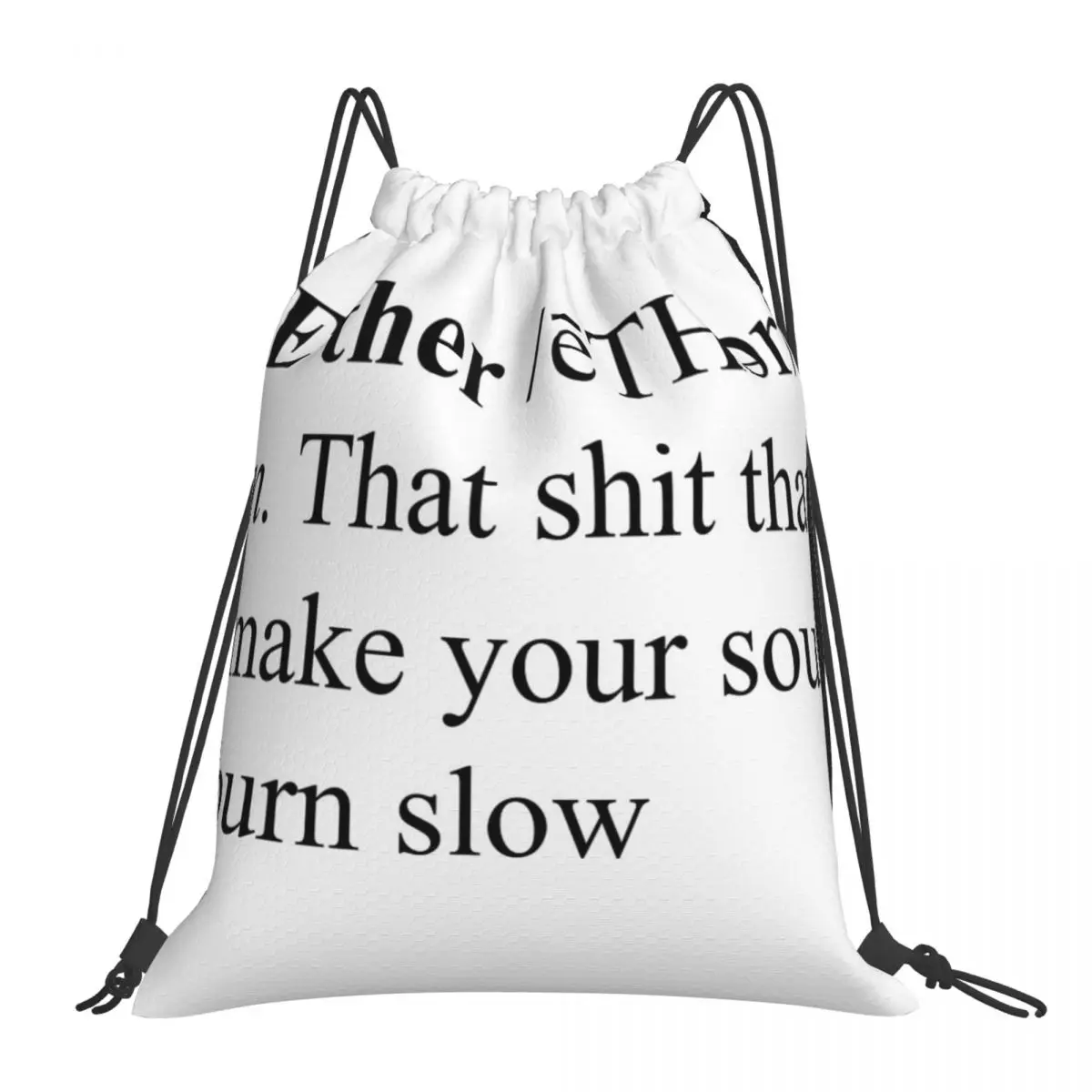 Женский тканевый рюкзак на шнурке с принтом эфира |