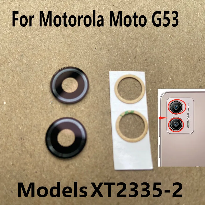 2 шт. для Motorola Moto G53 объектив задней камеры стеклянный объектив задней камеры с клеевым клеем замена XT2335-2 (art.: 3920cb0abcba0) - 3920cb0abcba0