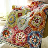 Hand crocheted Persian blankets Weaving small blankets Air conditioning blankets Finished woolen crocheted line blankets