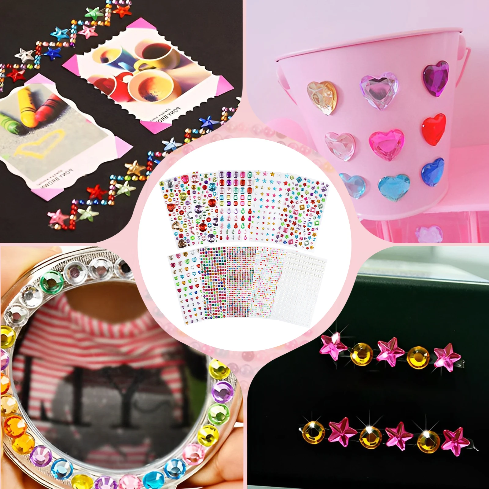 10 листов искусственная фотография разноцветная акриловое сердце звезда