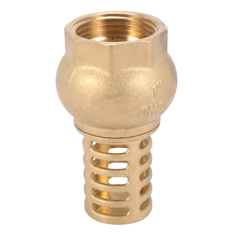 

1 Inch Dn25 Internal Thread Brass Water Foot Valve Foot Pump Brass Internal Thread Filter Bottom Valve Shaft