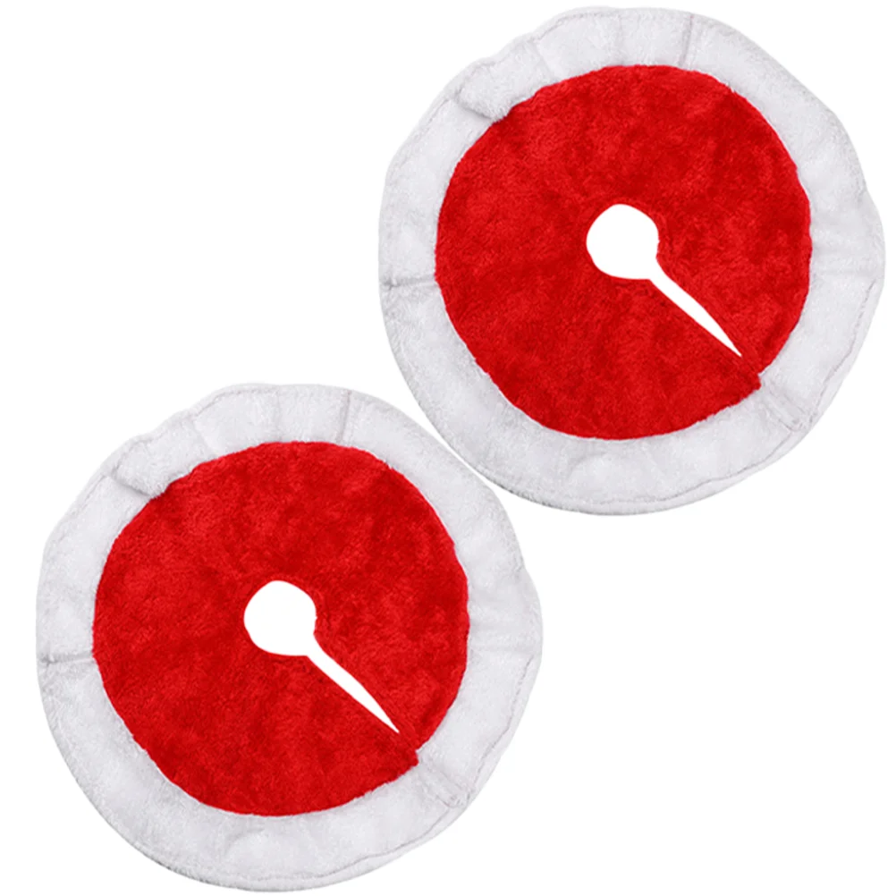 

2pcs Mini Xmas Tree Skirt Creative Christmas Tree Bottom Ornament Xmas Tree Decoration