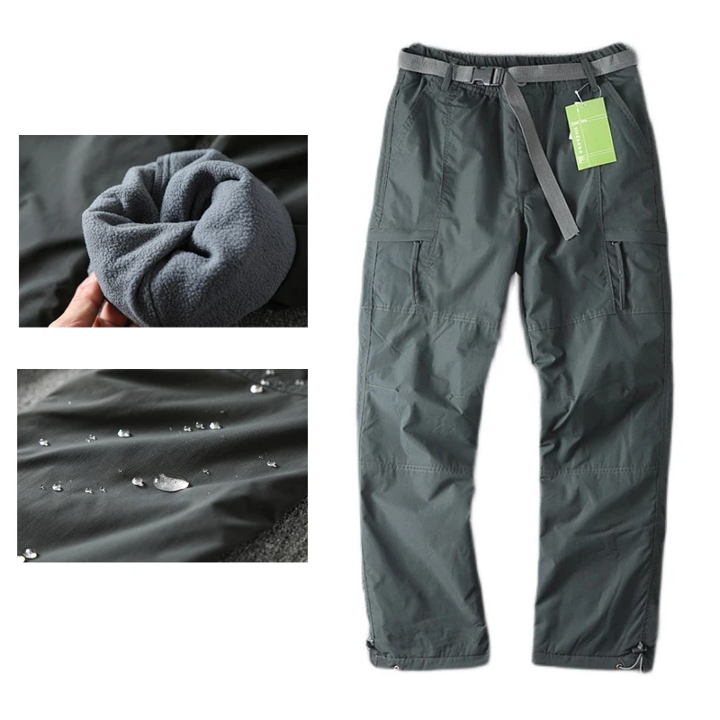 Зимние мужские походные брюки TRVLWEGO треккинговые плюшевые мягкие теплые уличные