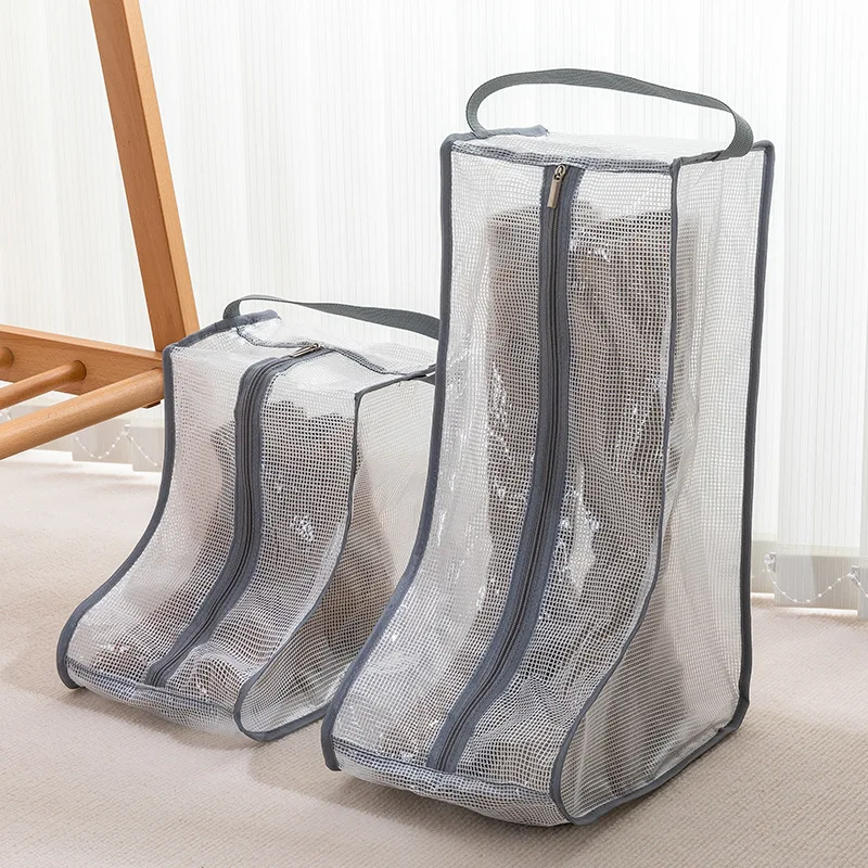 boot storage bag Waterproof dustproof transparent Shoes protection bag Zippered portable boots pocket Household travel storage