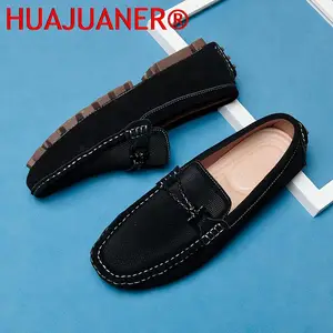 Fashion Men Loafers Classic Moccasins Mens Driving Shoes Italian Loafer Retro Gentleman Casual Footwear Man Handmade Suede Flats