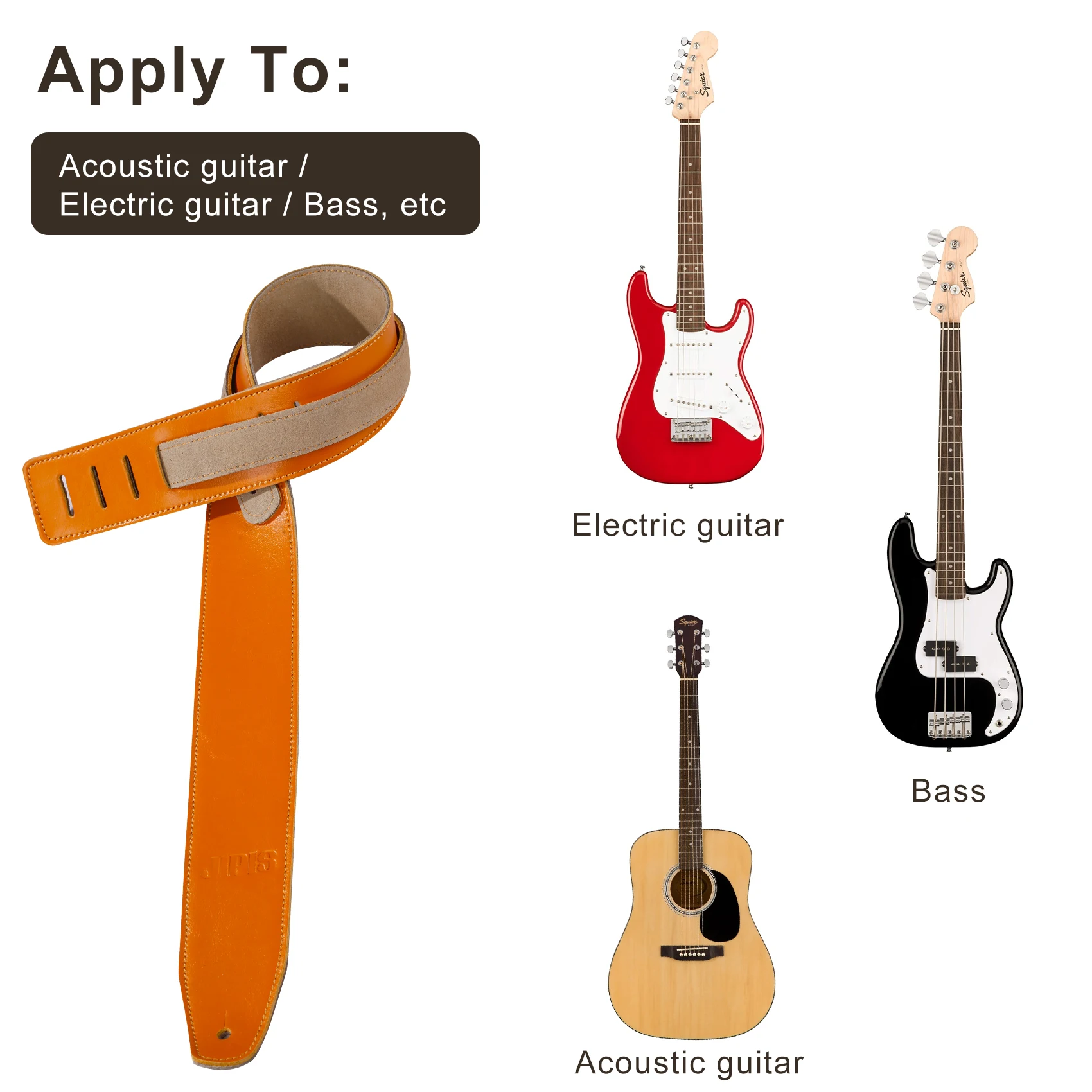 Ремешок для гитары из натуральной кожи мягкий прочный ремешок воловьей