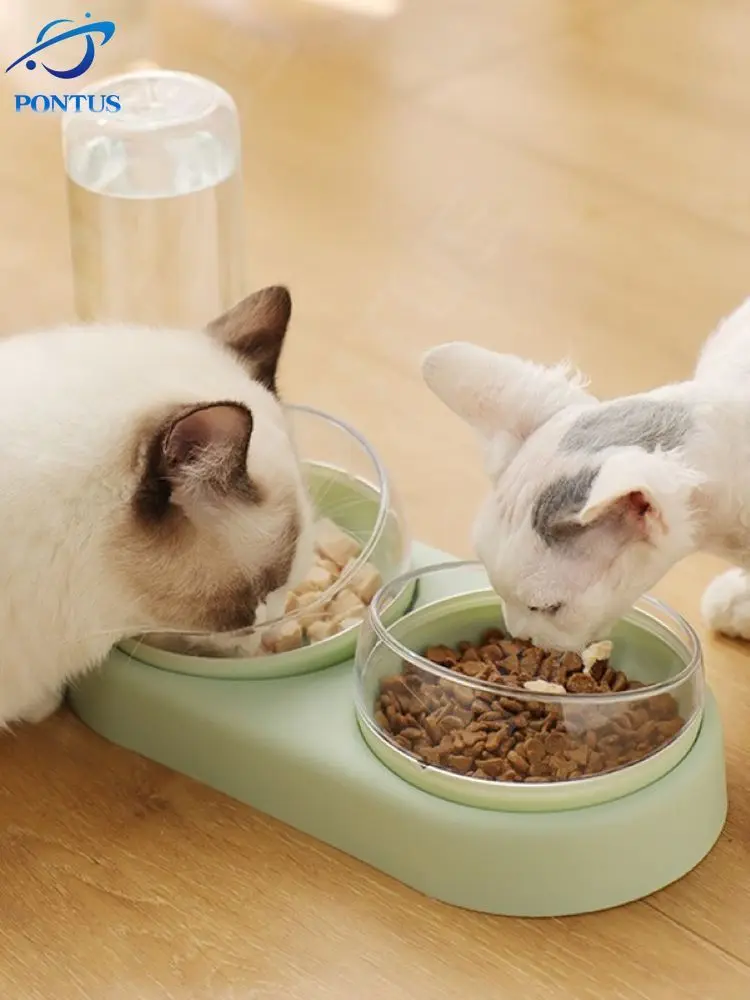 

Automatic Cat Bowl Water Dispenser Container Food Feeder Medium-Sized Raised Stand Dish Holder Pet Feeder Pet Products Supplies