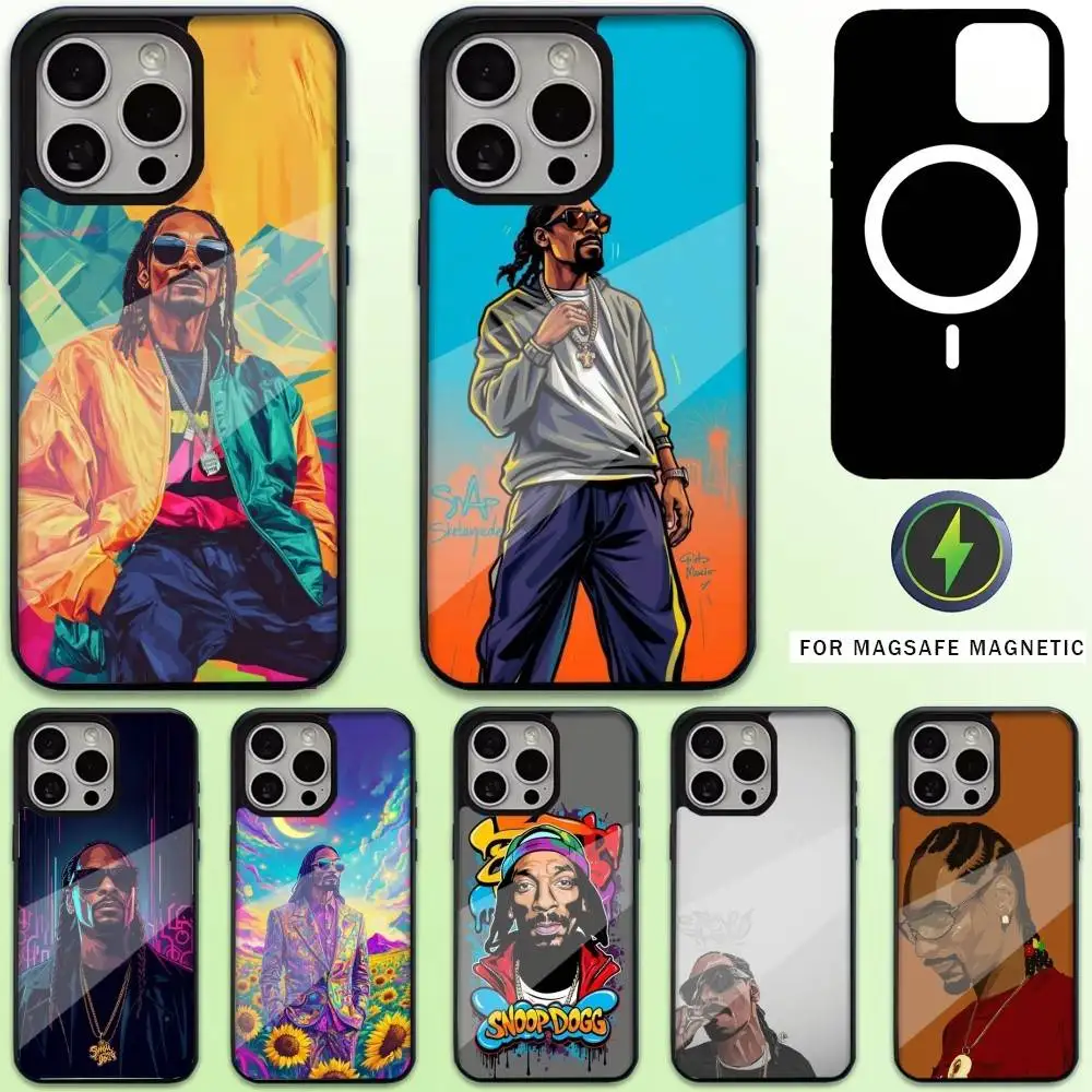 Фото Чехол для телефона Rapper S-Snoop Dogg для iPhone 17,16,15,14,13,12,11 Plus, Pro Max с магнитной беспроводной зарядкой Magsafe №1