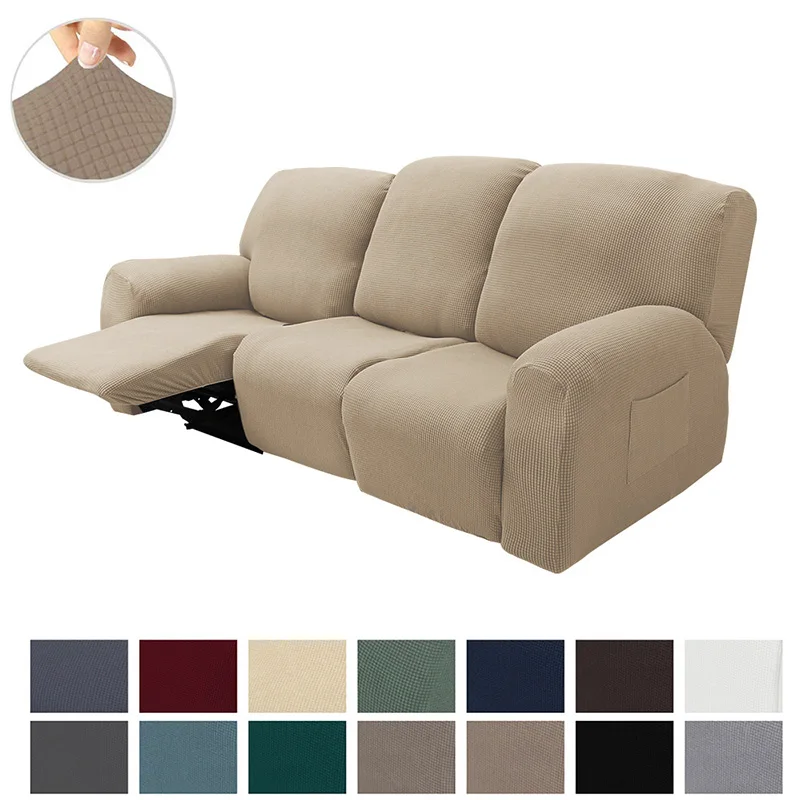 

Recliner Sofa Covers Jacquard Furniture Protector 8 Pieces Sectional Recliner Couch Cover Stretch Reclining Slipcovers Washable