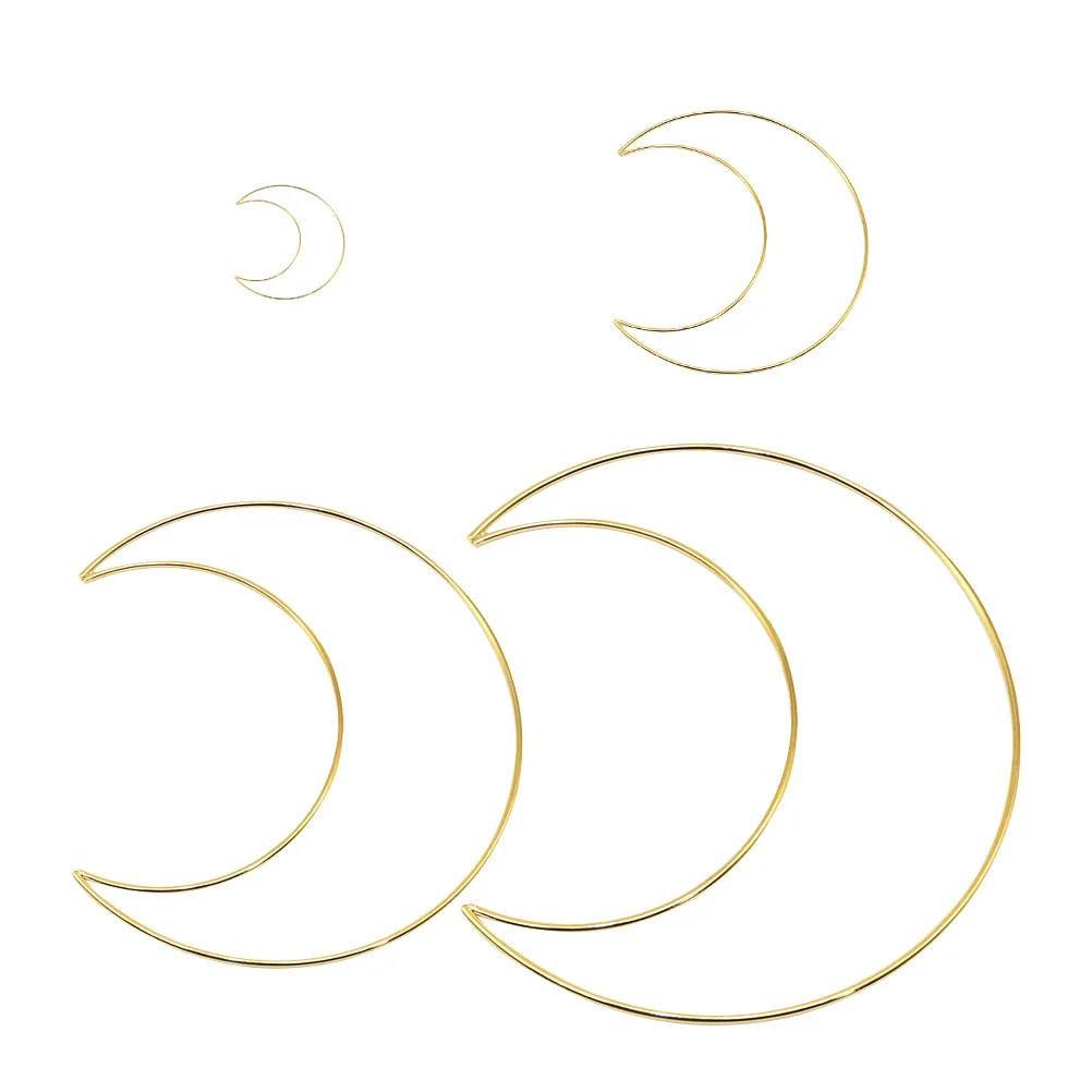 

12 Pcs Handmade Hoop Gold Garland Moon Dream Catcher Frame DIY Dreamcatcher Accessories Crafts Rings Macrame Iron Wreath