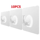 10 шт., прозрачные настенные крючки, на клейкой основе