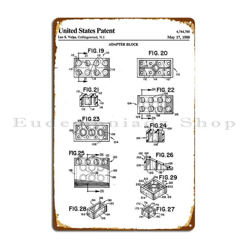 

1988 блок-адаптер, запатентованный металлический знак, украшение для стен, создание кинотеатра, оловянный плакат