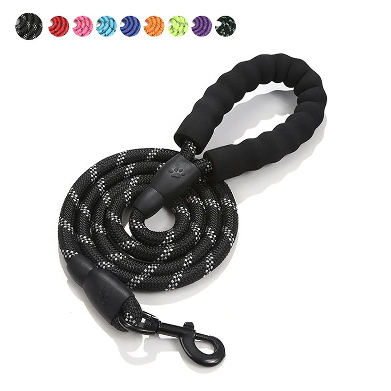 

1.5M Long Pet Leash Reflective Strong Dog Leash With Comfortable Padded Handle Heavy Duty Training Durable Nylon Rope Leashes