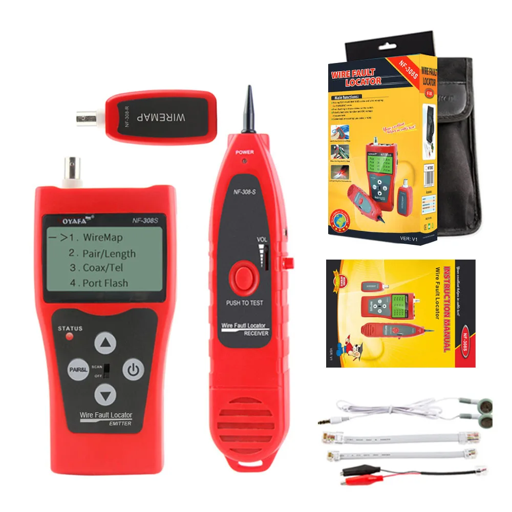 NOYAFA NF-308S Network Cable Tester Measure Length Wiremap Tester LCD Display Cable Tracker RJ45 RJ11 Network Tester Tools images - 6