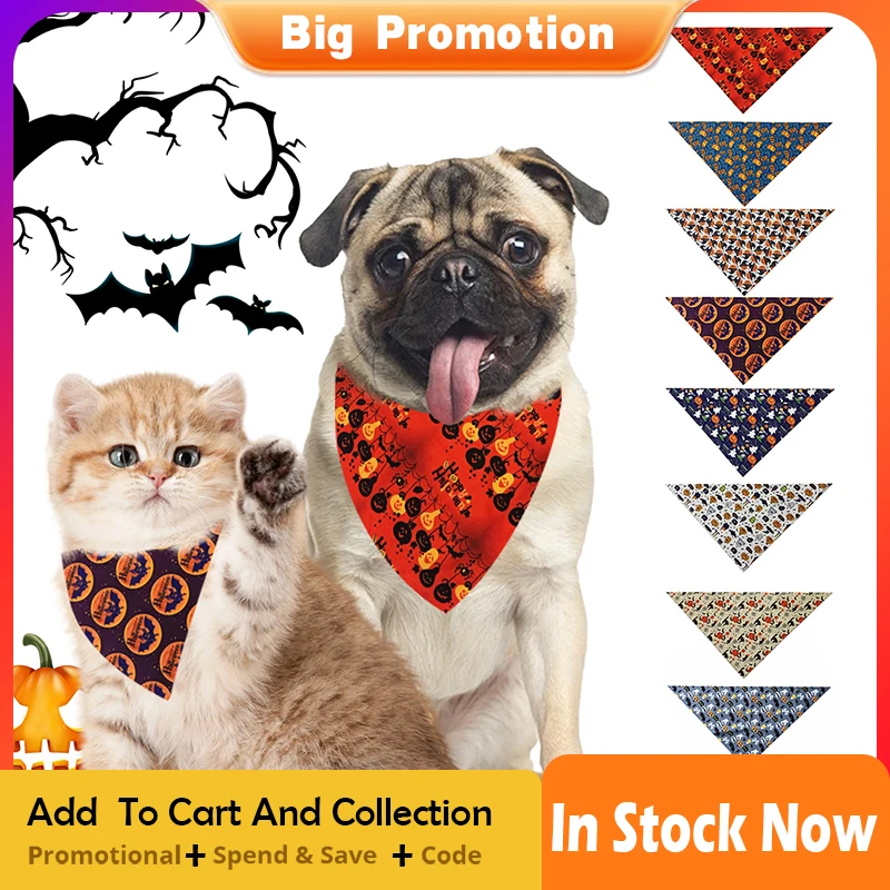 

Треугольные банданы для домашних животных, аксессуары для собак и кошек на Хэллоуин, Слюнявчики, регулируемые нагрудники, мягкий платок-бан...