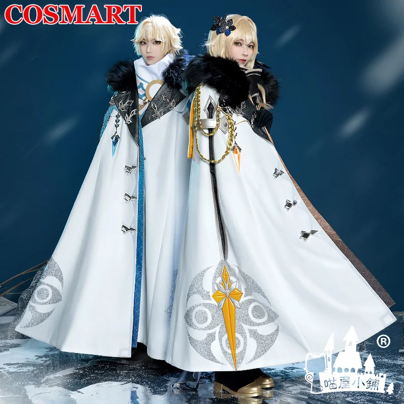 

COSMART Game Genshin ударопрочный костюм путешественника люминия этера Фати плащ пальто униформа Косплей Костюм Хэллоуин вечеринка наряд унисекс
