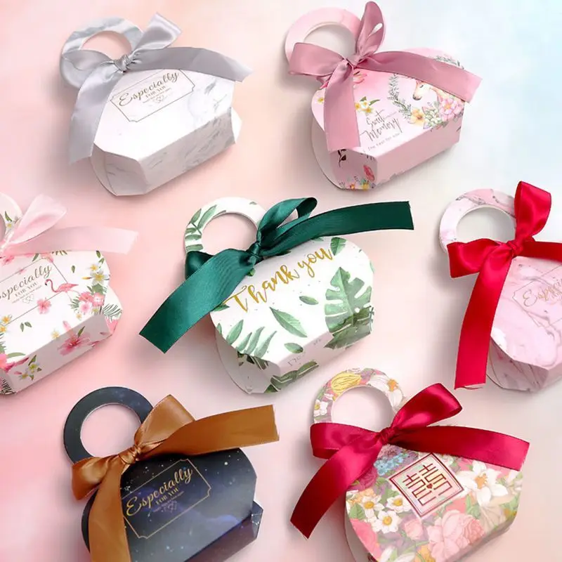 European Girl Heart Portable Gift Box Holiday Party Printing Pattern Small Paper Box