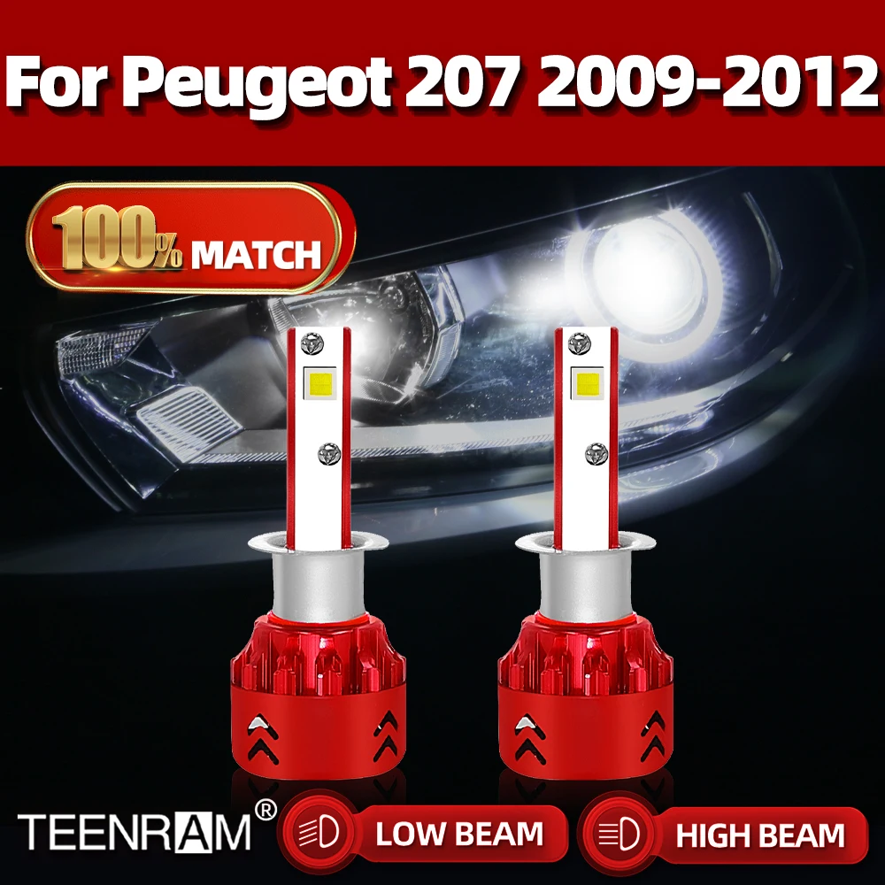 

H1 LED Headlights 20000LM Canbus Car Light Bulbs 120W 6000K Plug and Play Auto Headlamp For Peugeot 207 2009 2010 2011 2012