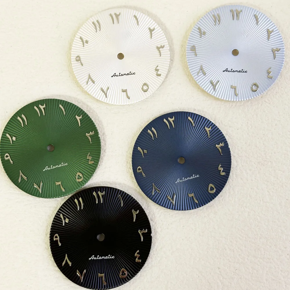 Арабский циферблат NH35 NH36 Несветящийся S-циферблат 28 5 мм ледяной синий