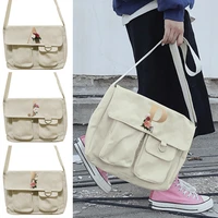 2022 new korean version crossbody bag simple wild postman case womens casual canvas shoulder bags gold letter print satchels