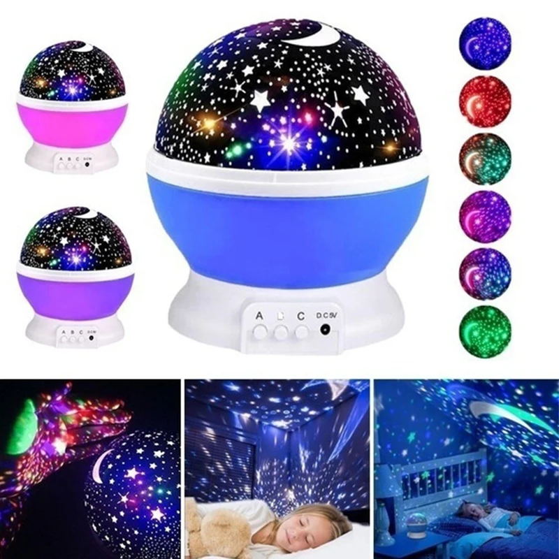 

Night Light Projector 360 Degree Rotating Moon Star Nightlight for Kids with Color Light Change for Children Birthday Toys Gift