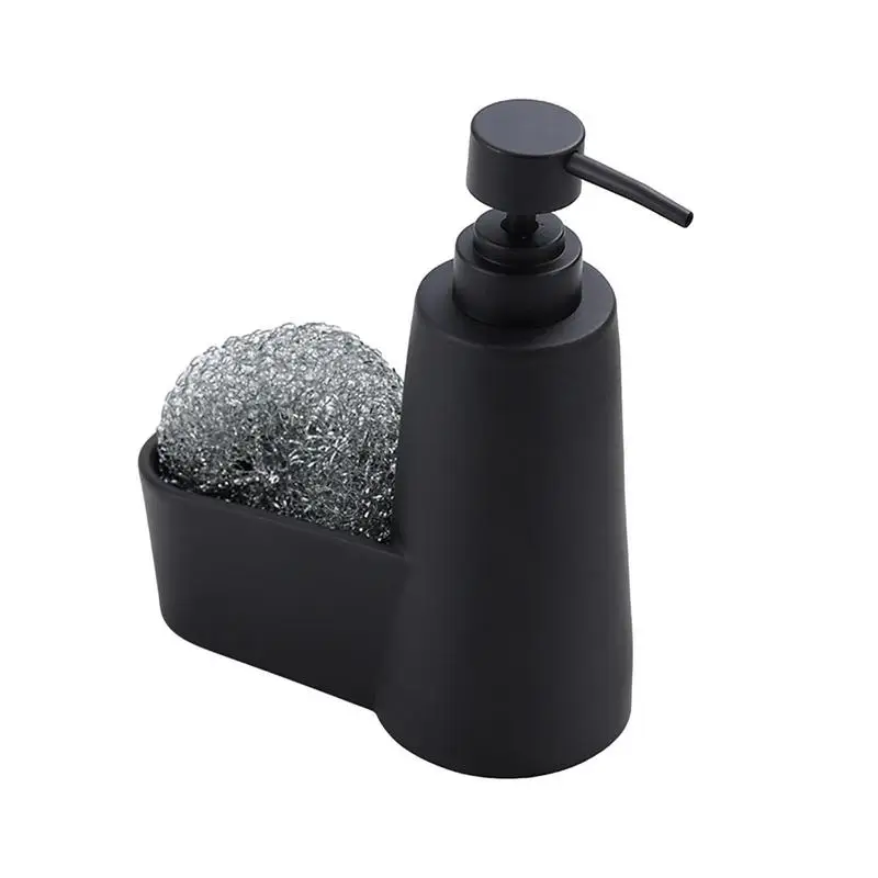 Kitchen Soap Dispenser With Steel Scrubber Modern Liquid Hand Soap Dispenser Pump Bottle Holds Sponges Scrubbers Brushes
