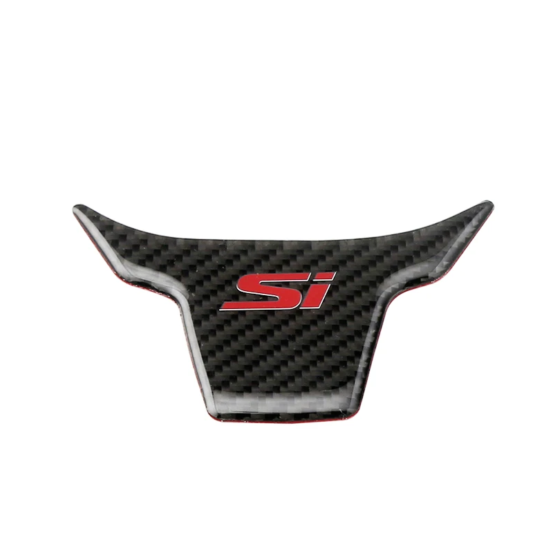Для Honda Civic 2016 2017 2018 2019 2020 углеродное волокно логотип Si отделка рулевого колеса аксессуары для интерьера автомобиля декоративная наклейка