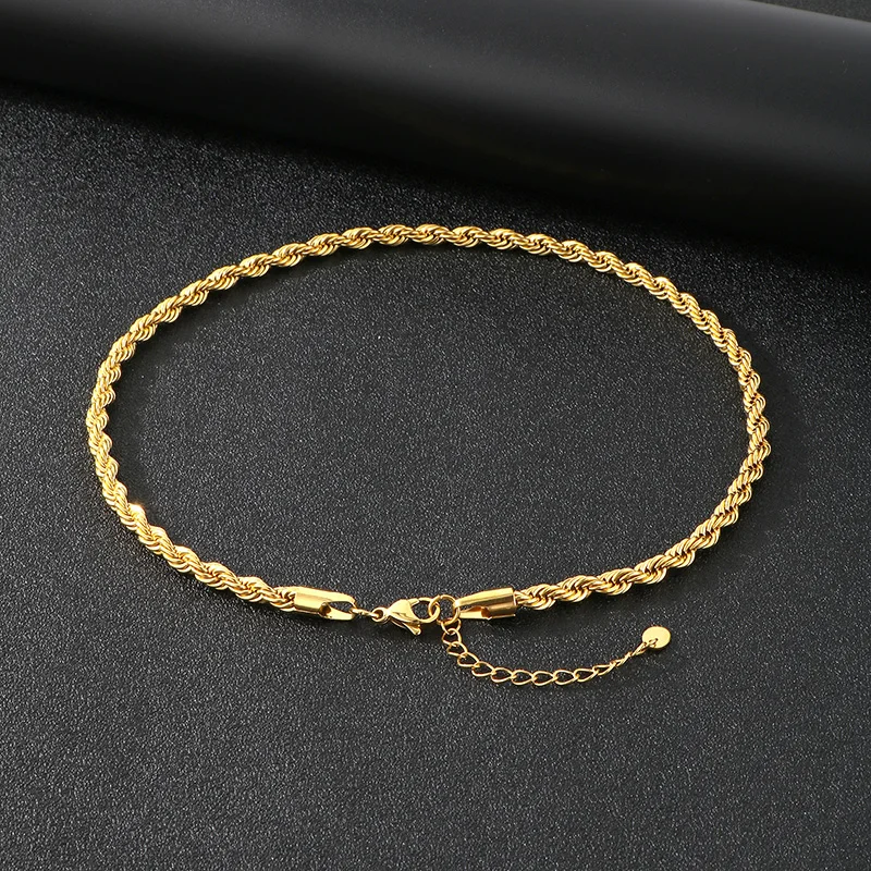 Витая сингапурская цепочка ожерелье из нержавеющей стали никогда не выцветает