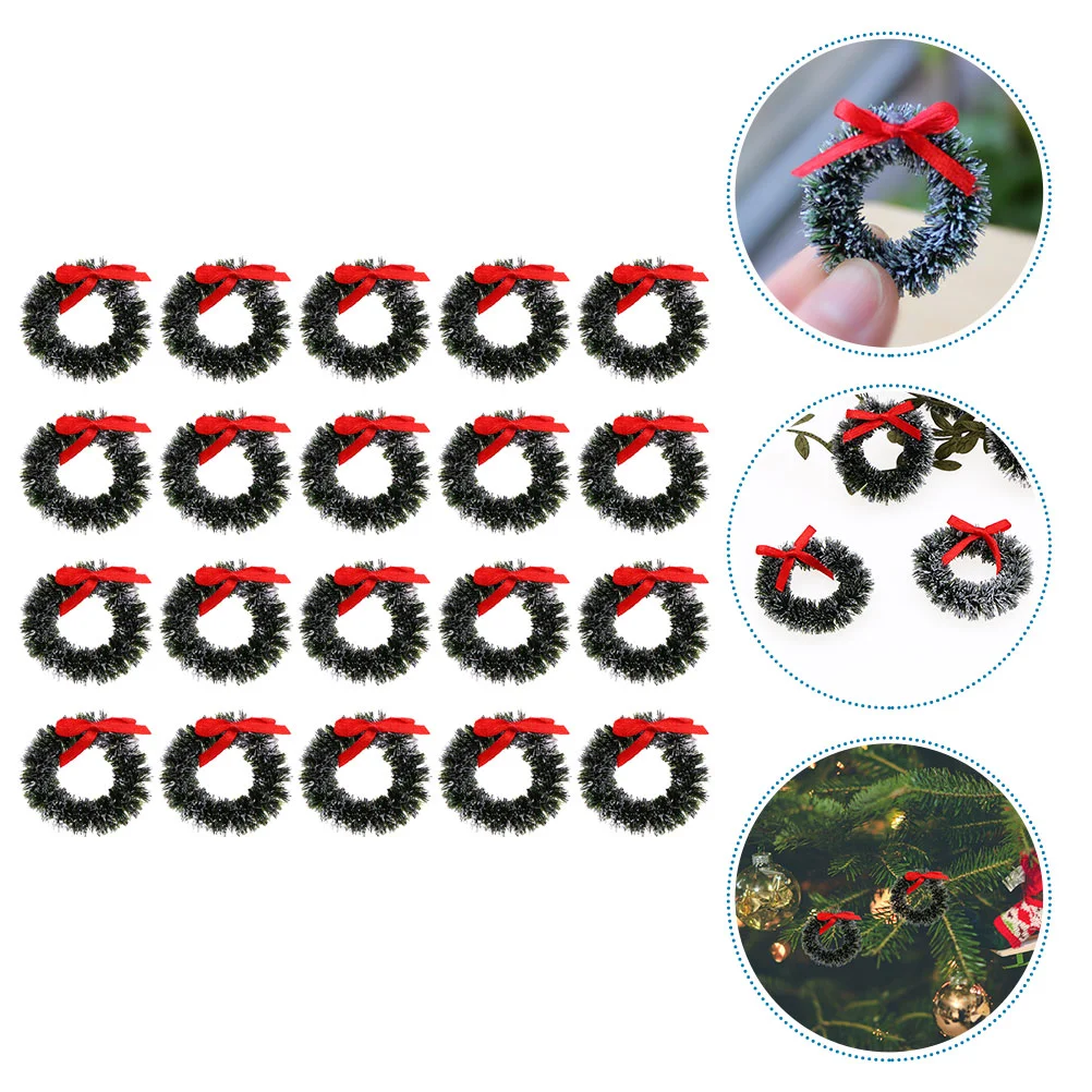 

20 Pcs Christmas Small Dollhouse Christmas Decorations Simulated Miniature Toys House Garland Decorations Garlands