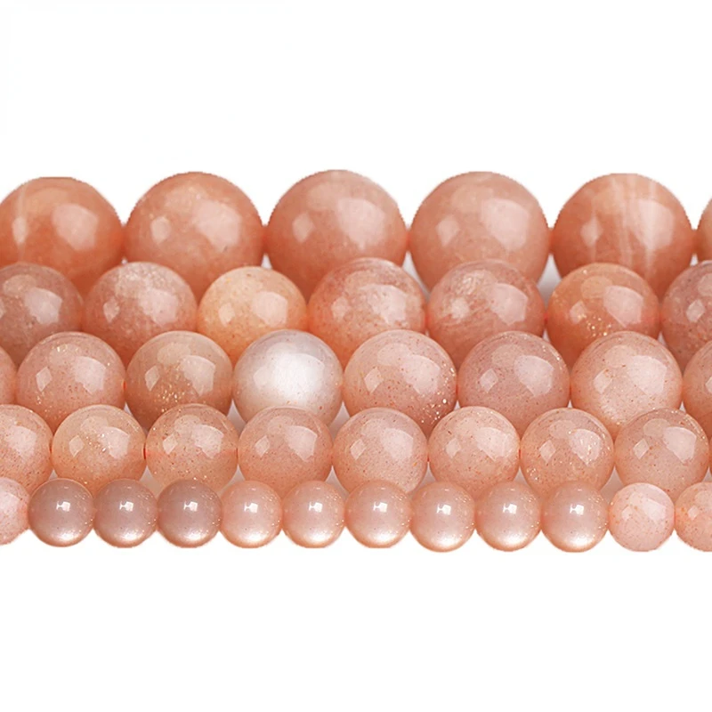 

Natural Gem Stone Beads AAAAA Sunstone Semi-precious Round Loose Beads 4 6 8 10 12mm For Bracelets Necklace Jewelry Making
