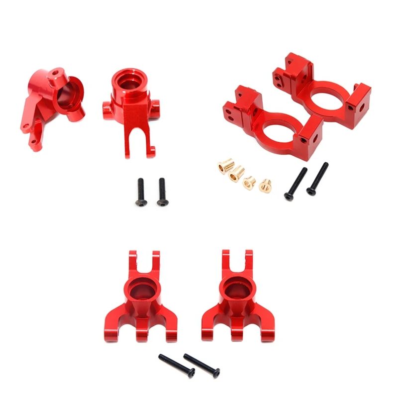 

6Pcs Metal Front Steering Block Caster Block Rear Hub Carrier For 1/6 Redcat Racing Shredder RC Truck Upgrades Parts