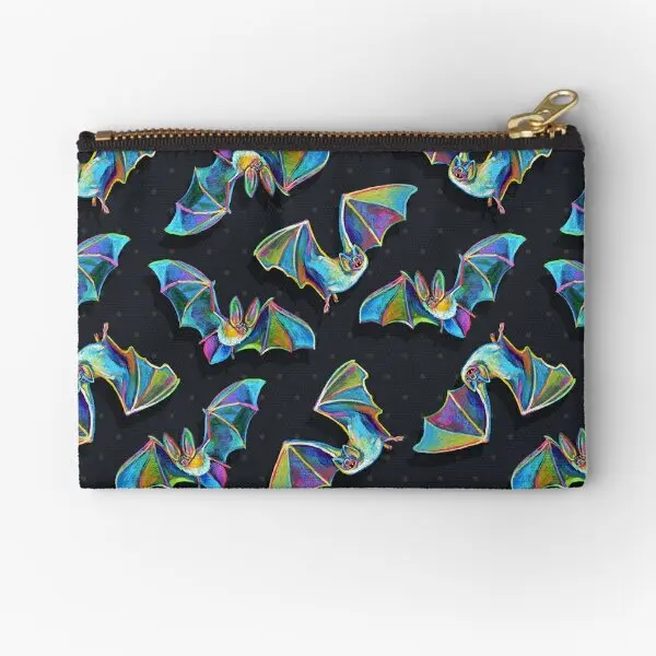 

Psychedelic Bat Pattern By Robert Phelps Zipper Pouches Women Money Men Key Storage Cosmetic Socks Pure Bag Pocket Coin Wallet